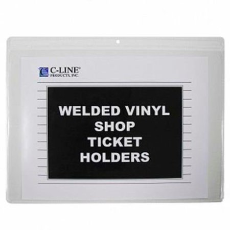 C-LINE PRODUCTS C-Line Products Shop Ticket Holders, Welded Vinyl, Both Sides Clear, Open Long Side, 12 X 9, 50/BX 80129